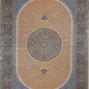 فرش ابریشم (قم) رنگ کرم - کد 4006 | فرش اکسیر