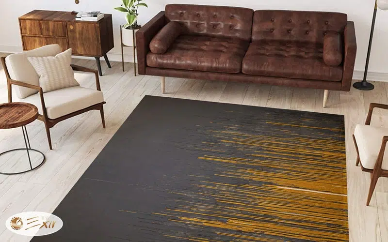 فرش مشکی طلایی در دکوراسیون