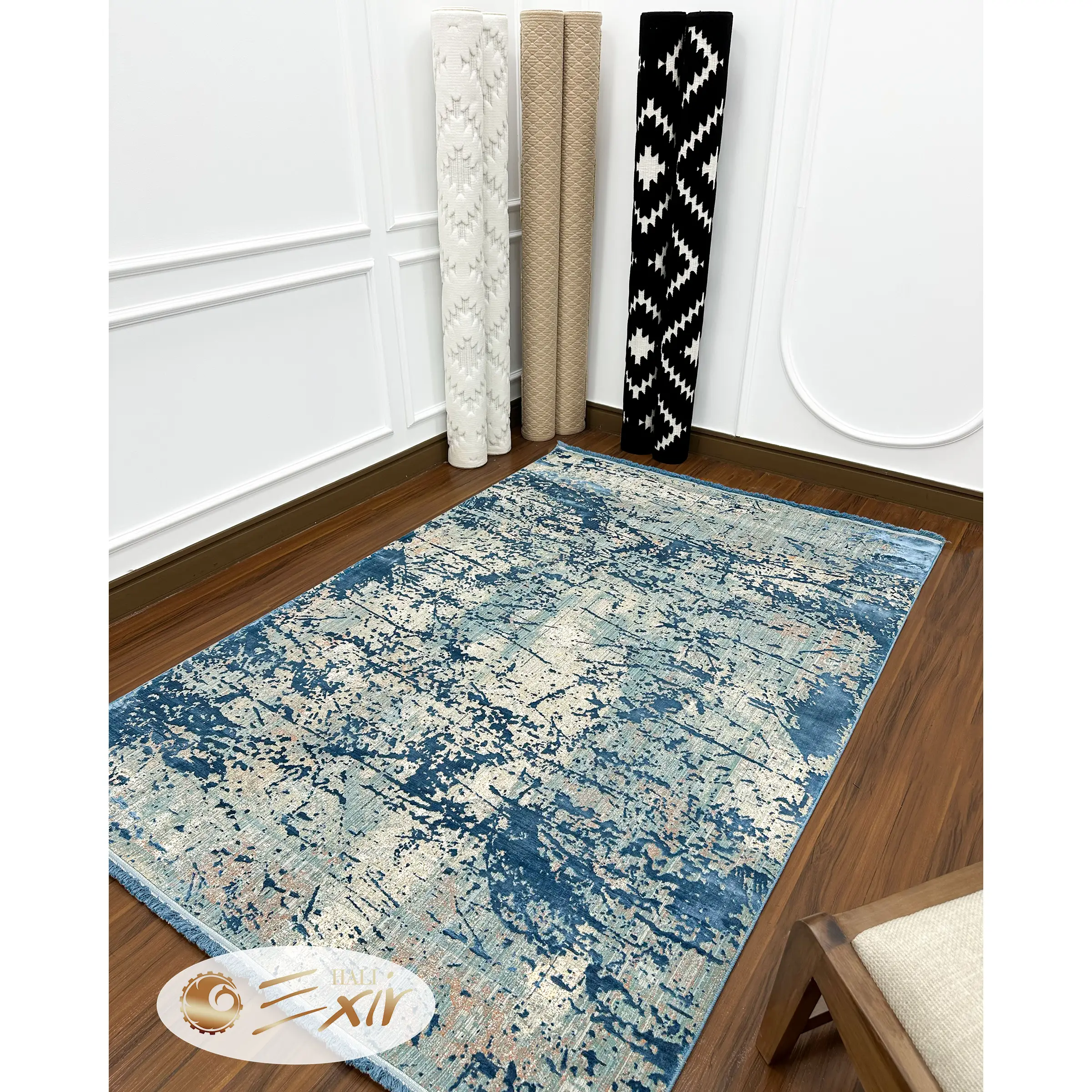 Navy vintage rug-P فرش سرمه ای وینتیج جدید| فرش اکسیر
