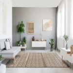 فرش مدرن طوسی کد V38 - تصویر 2