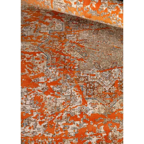 جزئیات فرش نارنجی وینتیج | فرش اکسیر
