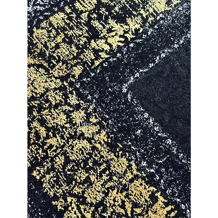 حاشیه فرش مشکی طلایی مدرن