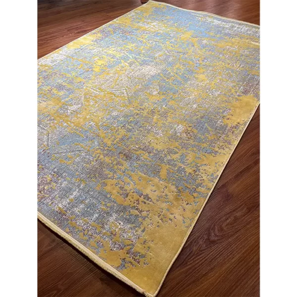 فرش زرد آبی وینتیج | فرش اکسیر