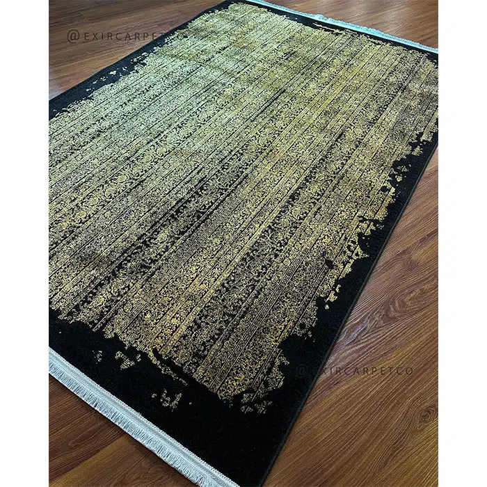 فرش طلایی و مشکی مدرن | فرش اکسیر
