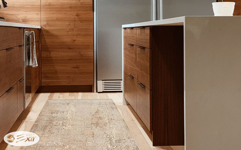 انتخاب فرش مدرن کرم متناسب با دکوراسیون آشپزخانه