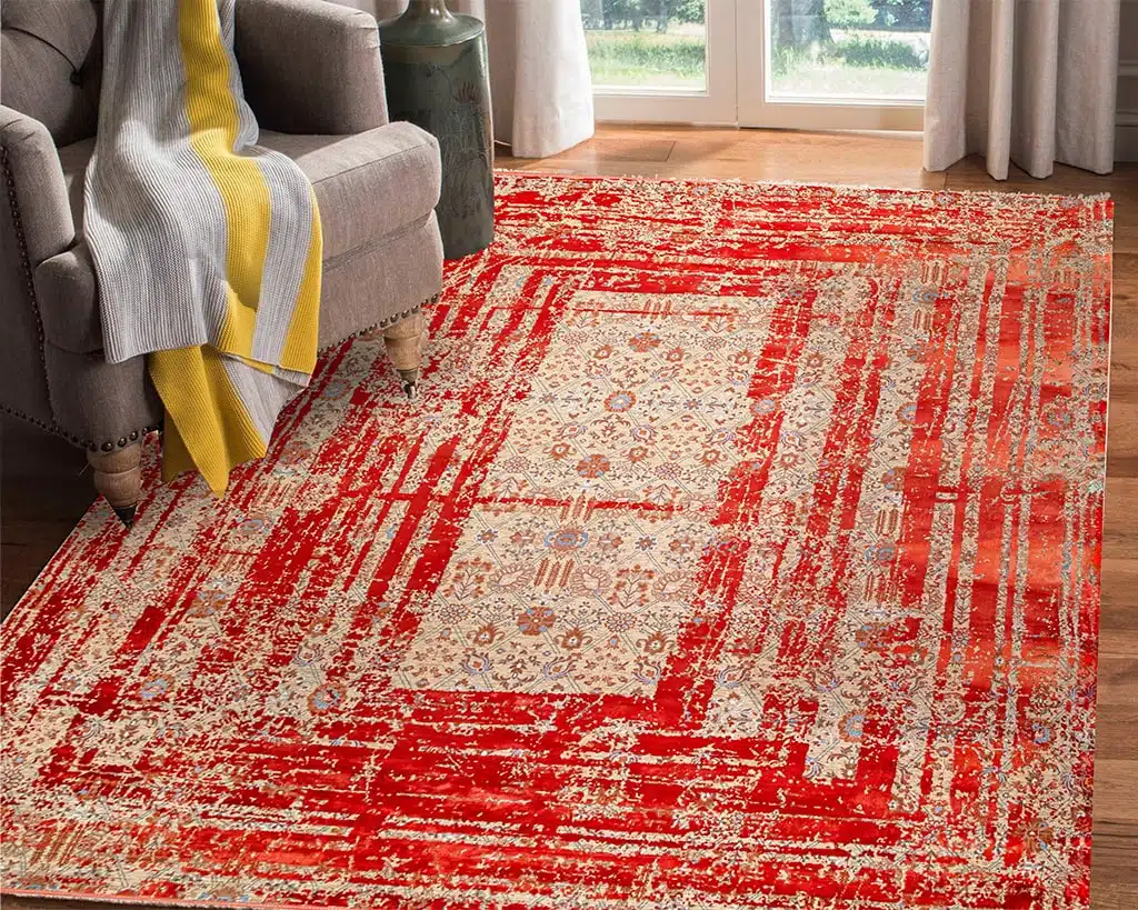 فرش لاکی یکی از رنگ مناسب فرش مناسب مبل طوسی است