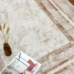 فرش ساده کرم قهوه ای مدرن کد A06 - تصویر 4