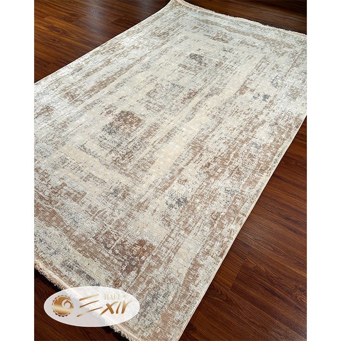 فرش مدرن طرح افشان، رنگ کرم، کد A03