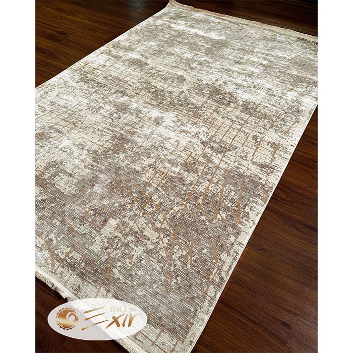 فرش ماشینی کرم رنگ طرح مدرن کد A16