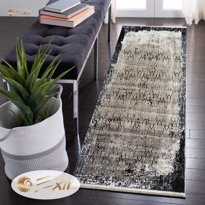 فرش کناره کد V02b زمینه طوسی