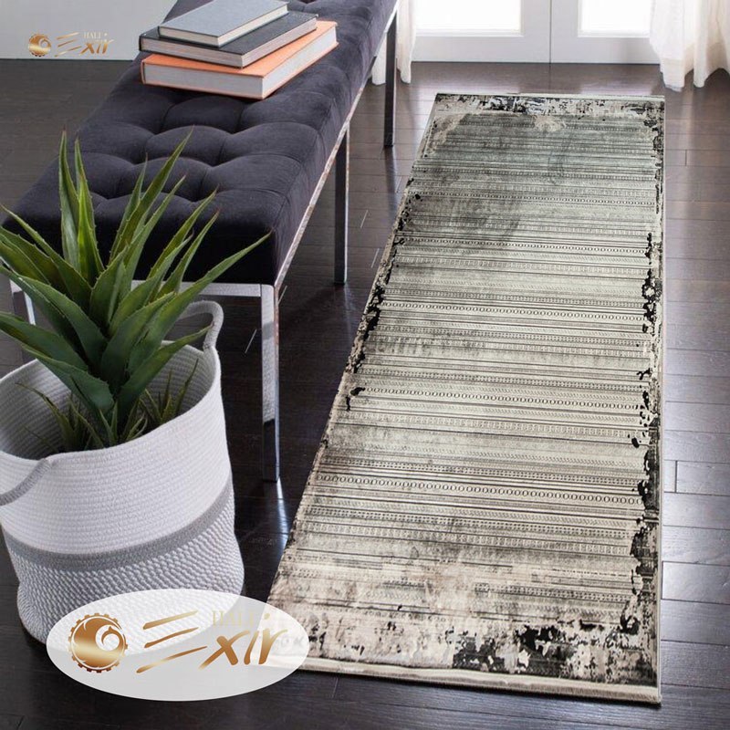 فرش کناره کد V08g زمینه طوسی