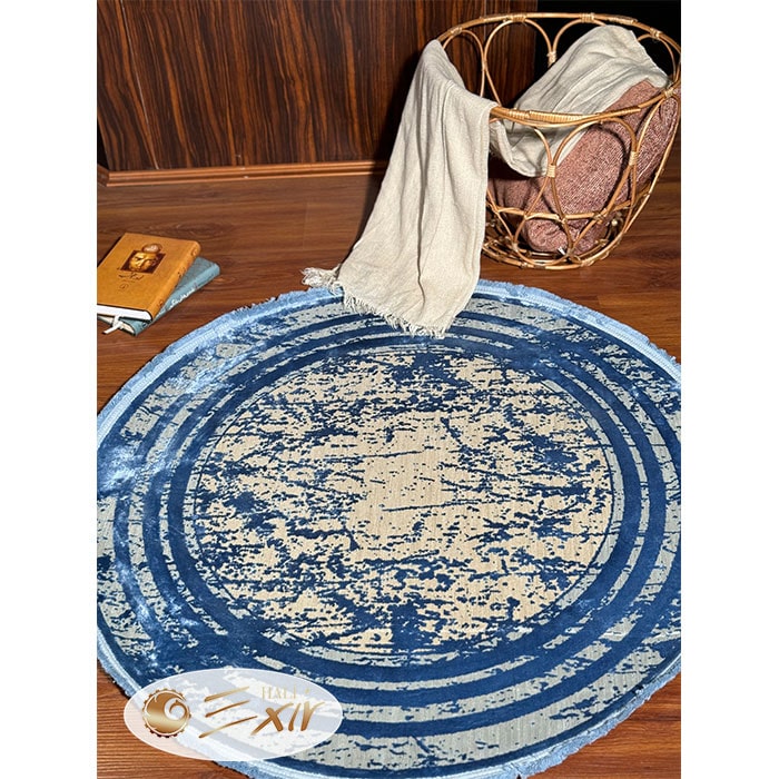 فرش گرد آبی کد M16b