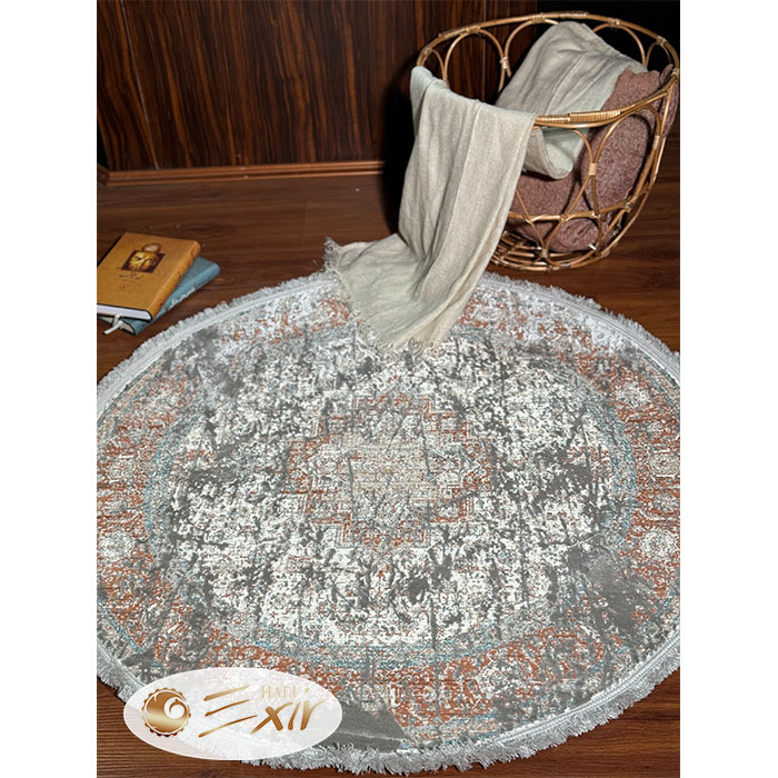 فرش گرد نقره ای کد M05s