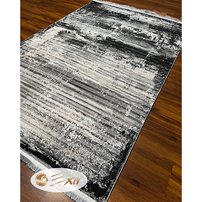 فرش مدرن طوسی مشکی کد V46b