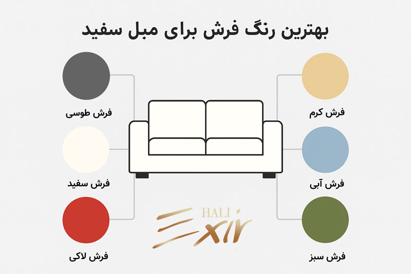 بهترین رنگ فرش با میل سفید | فرش اکسیر