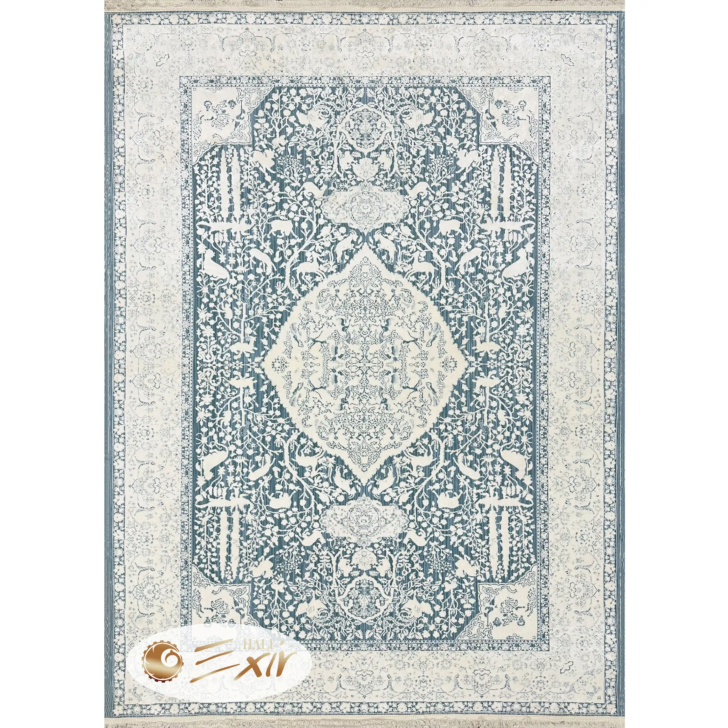 فرش کرم آبی مدرن کد M56a