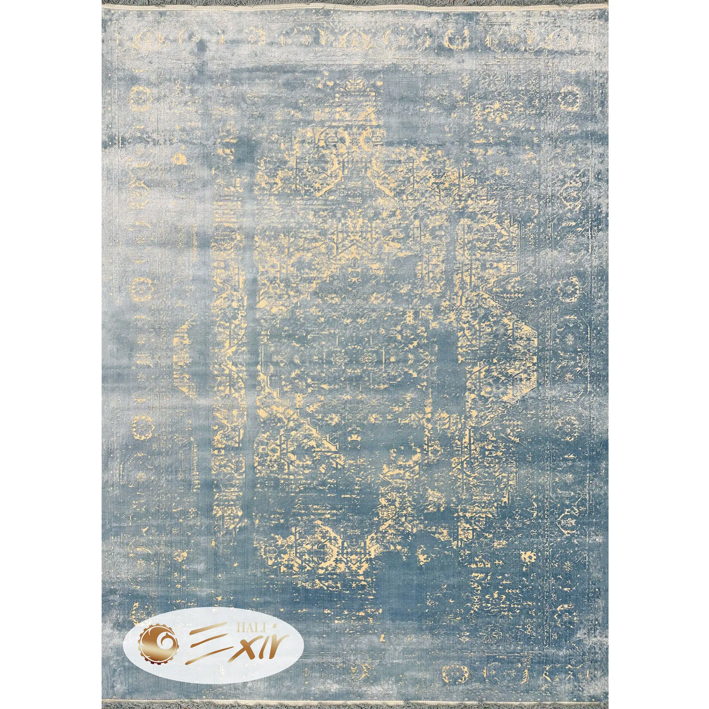 فرش کرم آبی مدرن کد M50cb