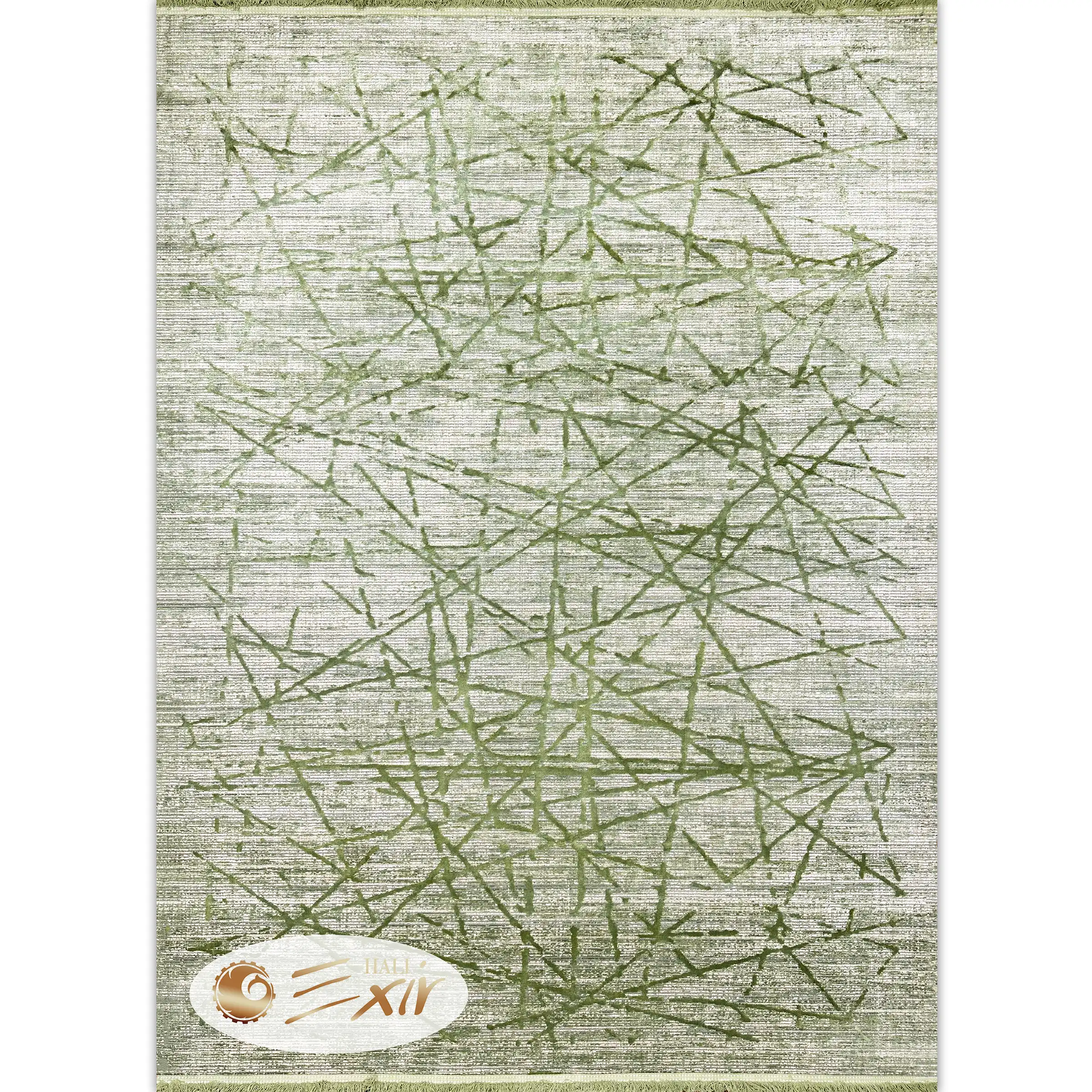 Modern Green rug M47 Green-F فرش سبز طوسی مدرن| فرش اکسیر