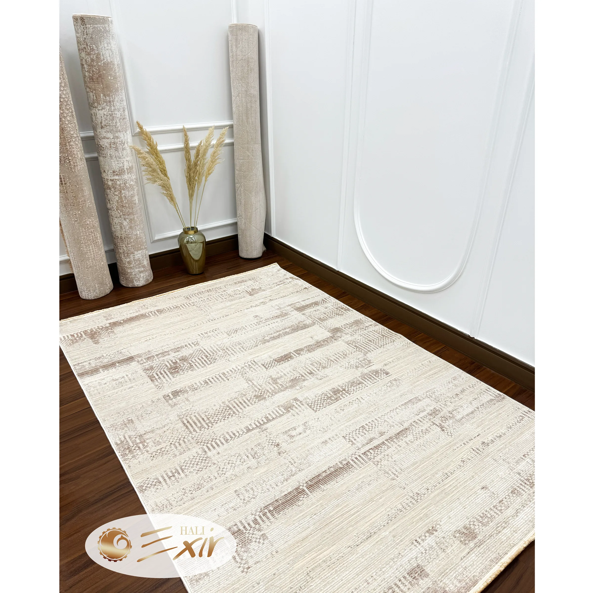 Modern Cream Rug- A05 Cream-P فرش کرم نسکافه ای مدرن| فرش اکسیر