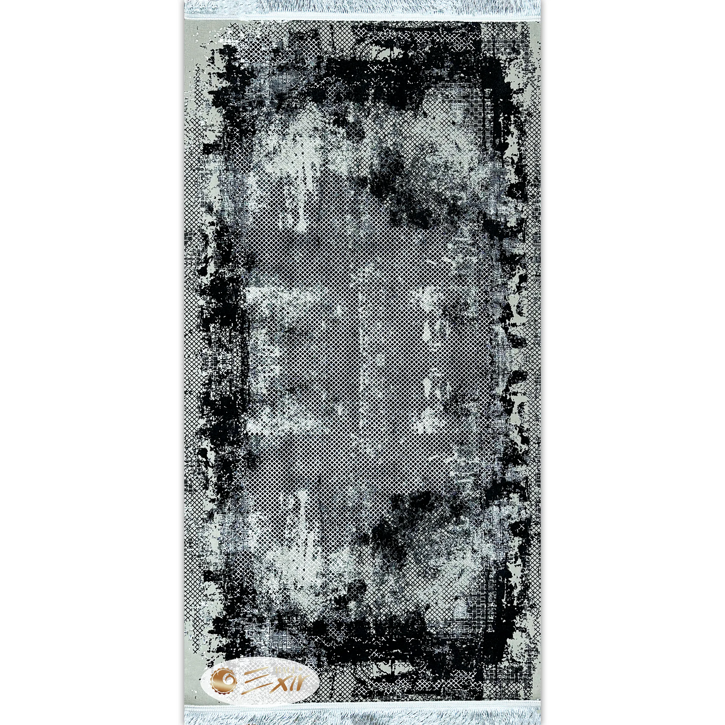 Black and Gray ruuner rug V10 Gray-F فرش کناره طوسی مدرن| فرش اکسیر
