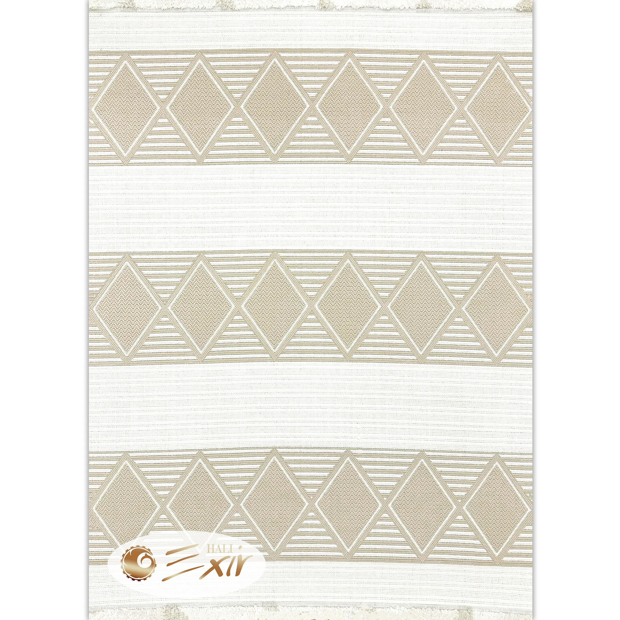 white-and-cream-modern-rug-Lp07 Bej-F-e فرش مراکشی سفید کرم نسکافه ای| فرش اکسیر