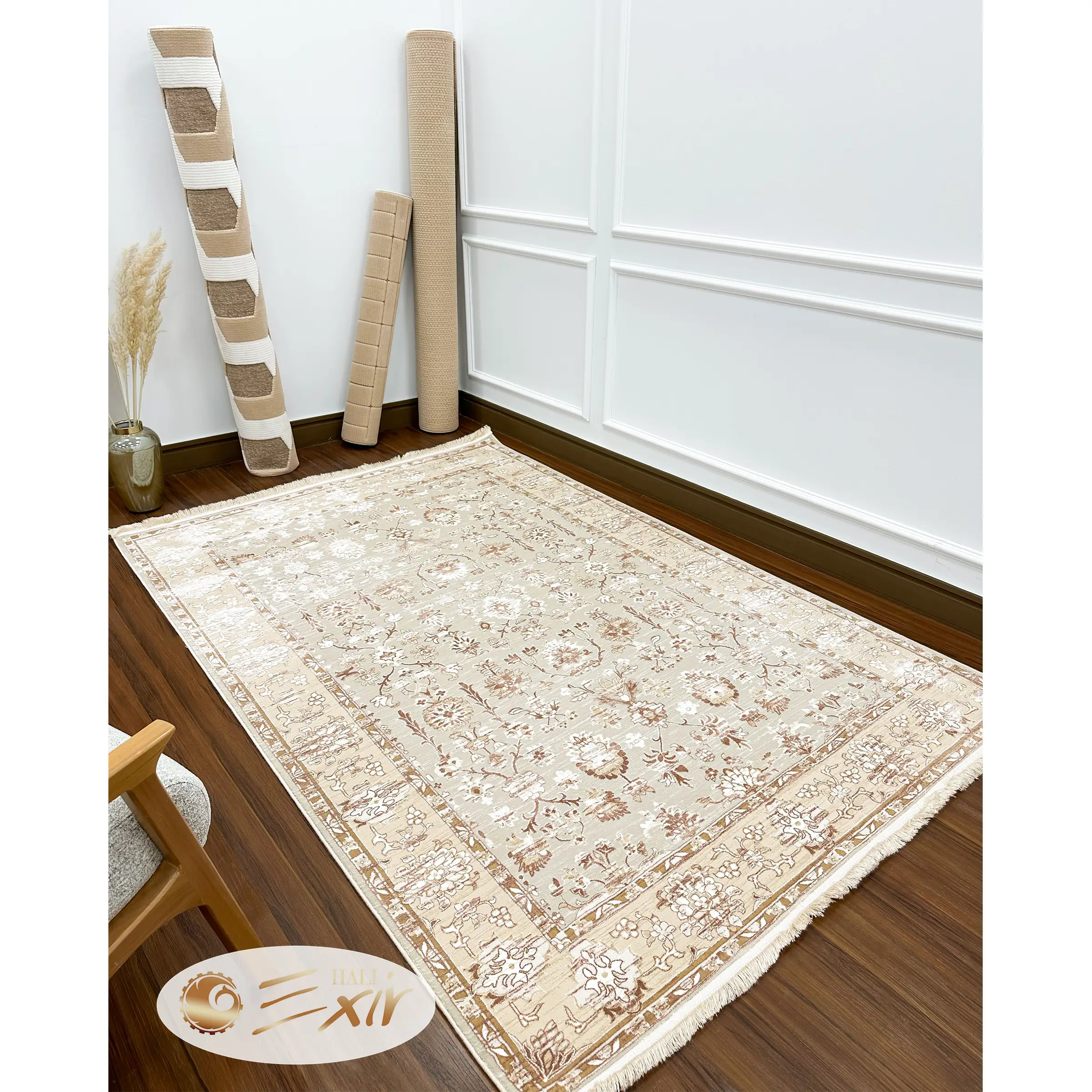 Cream neoclassic rug-256 Cream-P فرش سلطان آباد کرم قهوه ای کد ۲۵۶c - تصویر 1