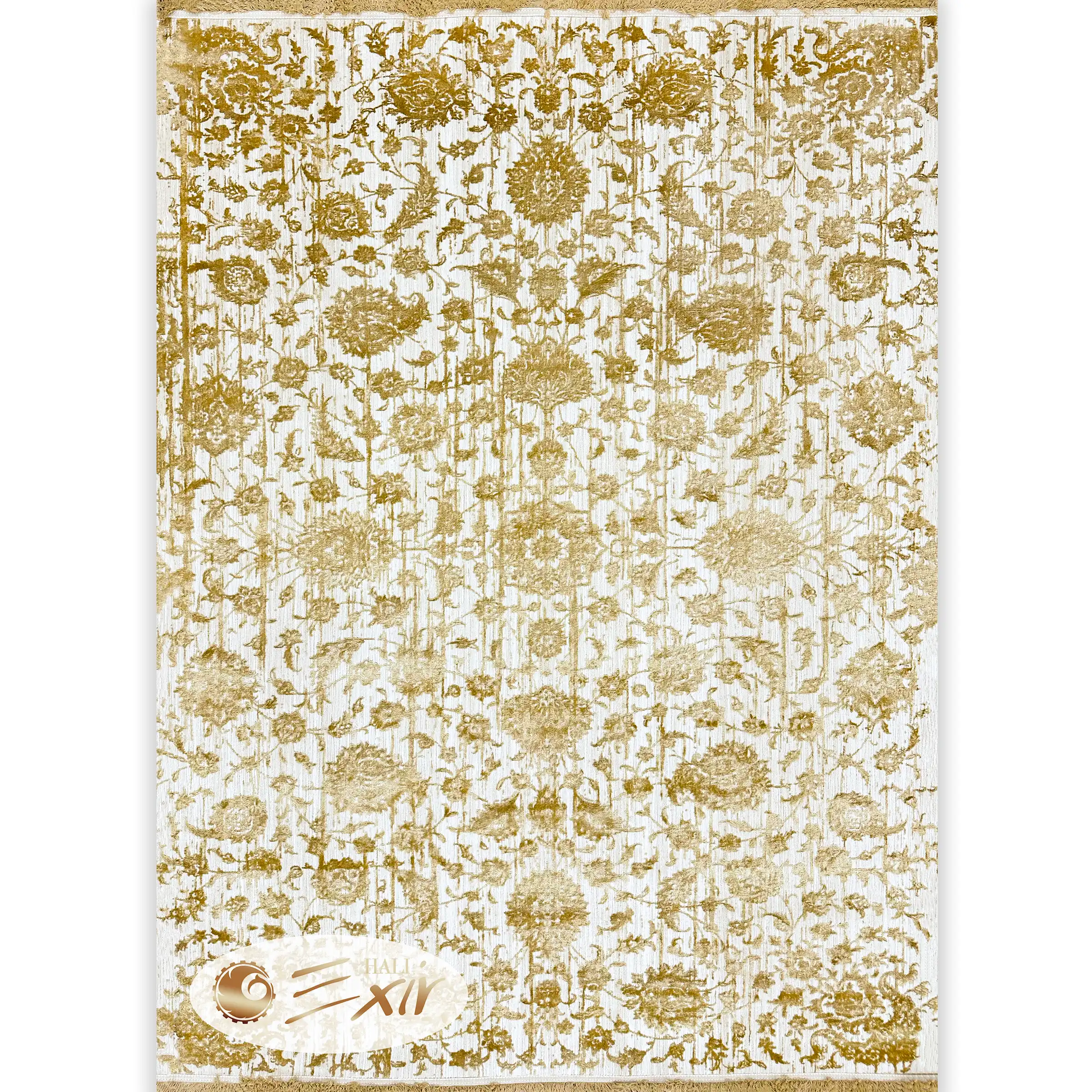 Modern Afshan rug-M18 Cream Gold-F فرش افشان طلایی کرم جدید| فرش اکسیر