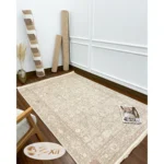 فرش افشان گل ریز کرم نسکافه ای کد 249c
