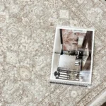 فرش افشان گل ریز کرم نسکافه ای کد 249c - تصویر 4